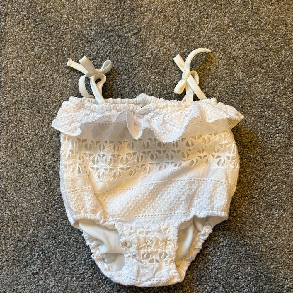 Andy & Evan White Baby Romper